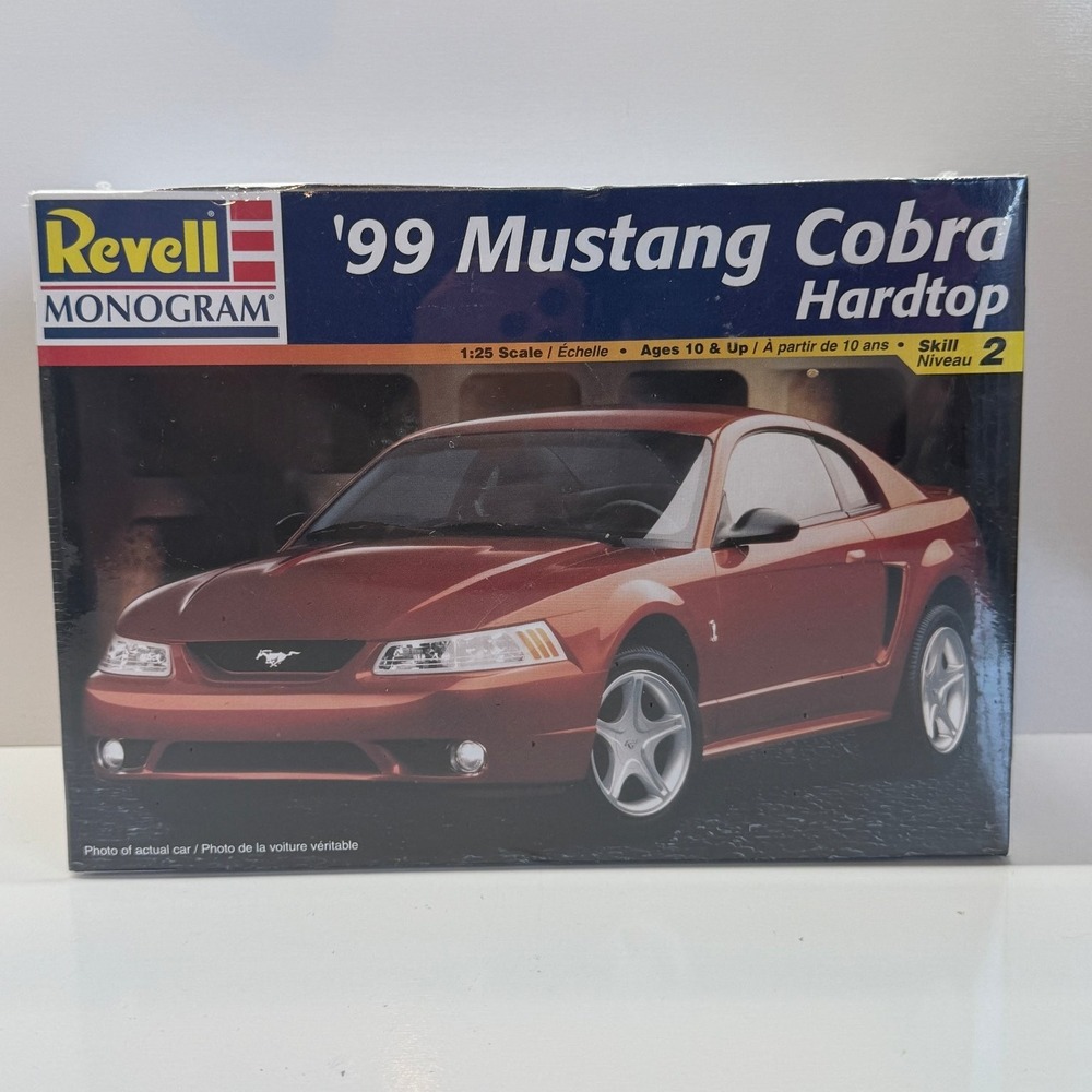 Revell Monogram '99 Ford Mustang Cobra Hardtop 1:25 Scale Model Kit Skill 2 NEW